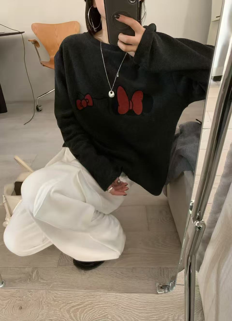 温柔瑶-Uncle Be冬季福利-百搭卡通印花圆领长袖-88752