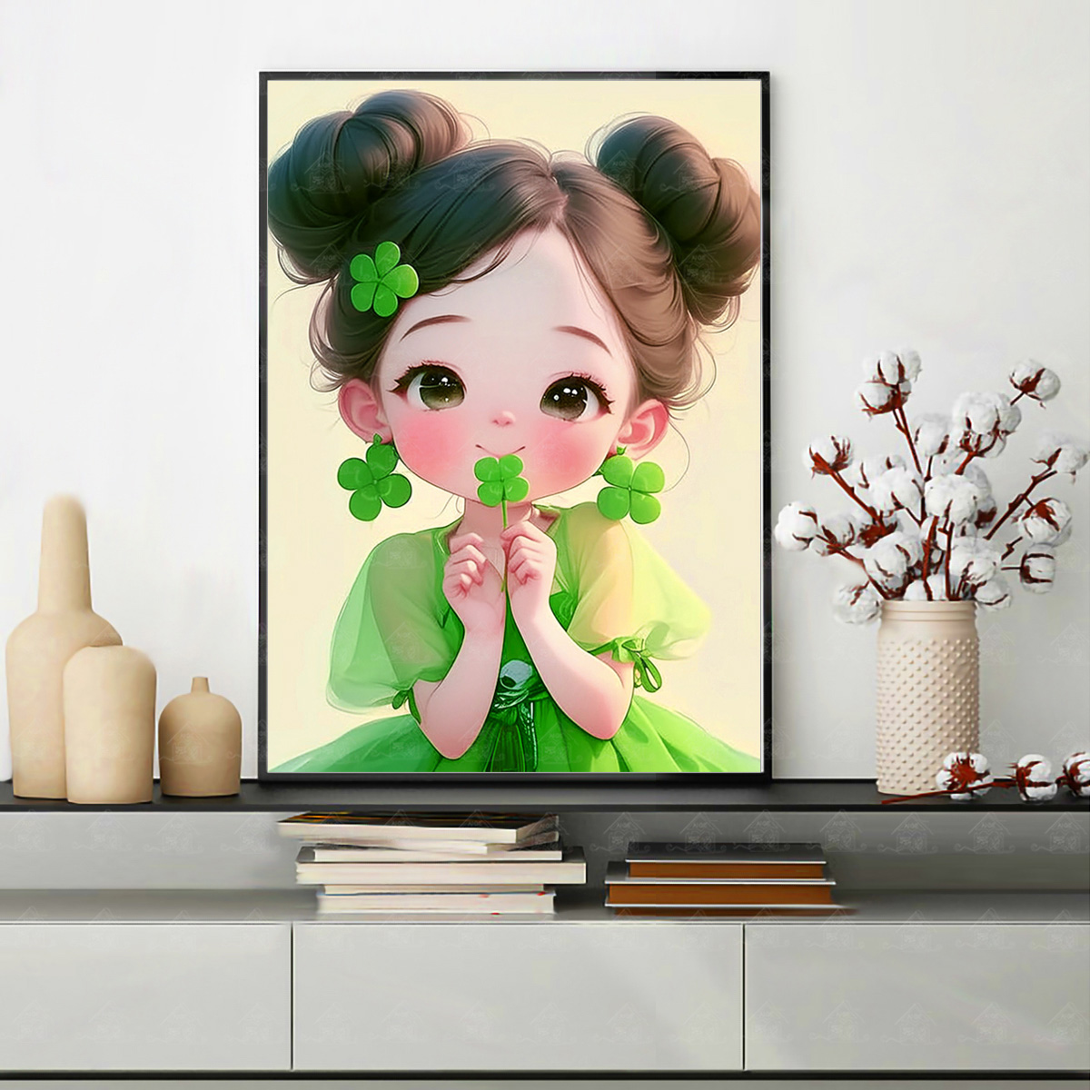 【进口棉布】爱阁十字绣幸运小女孩新款简约唯美客厅玄关手工线绣