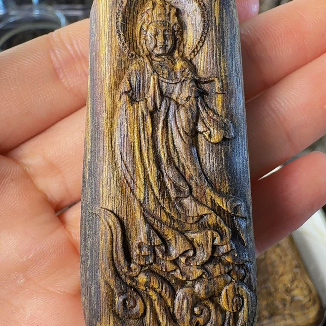 沉香手串天***哈雕刻牌子15.4克