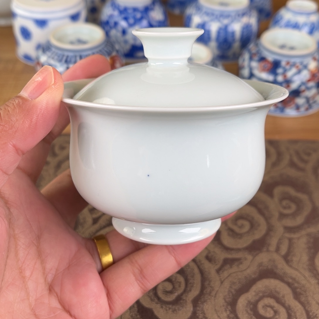 杯微瑕景德镇陶瓷盖碗