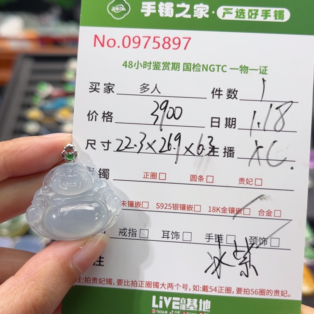 【闪购商品】翡翠颈饰18K金镶嵌多人