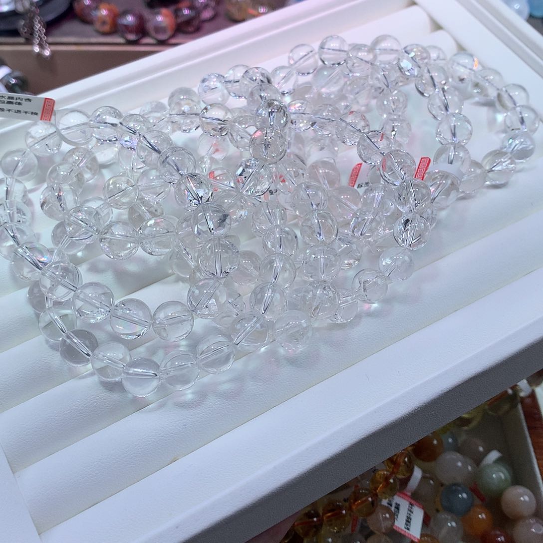 水晶手串未镶嵌白阿塞10mm