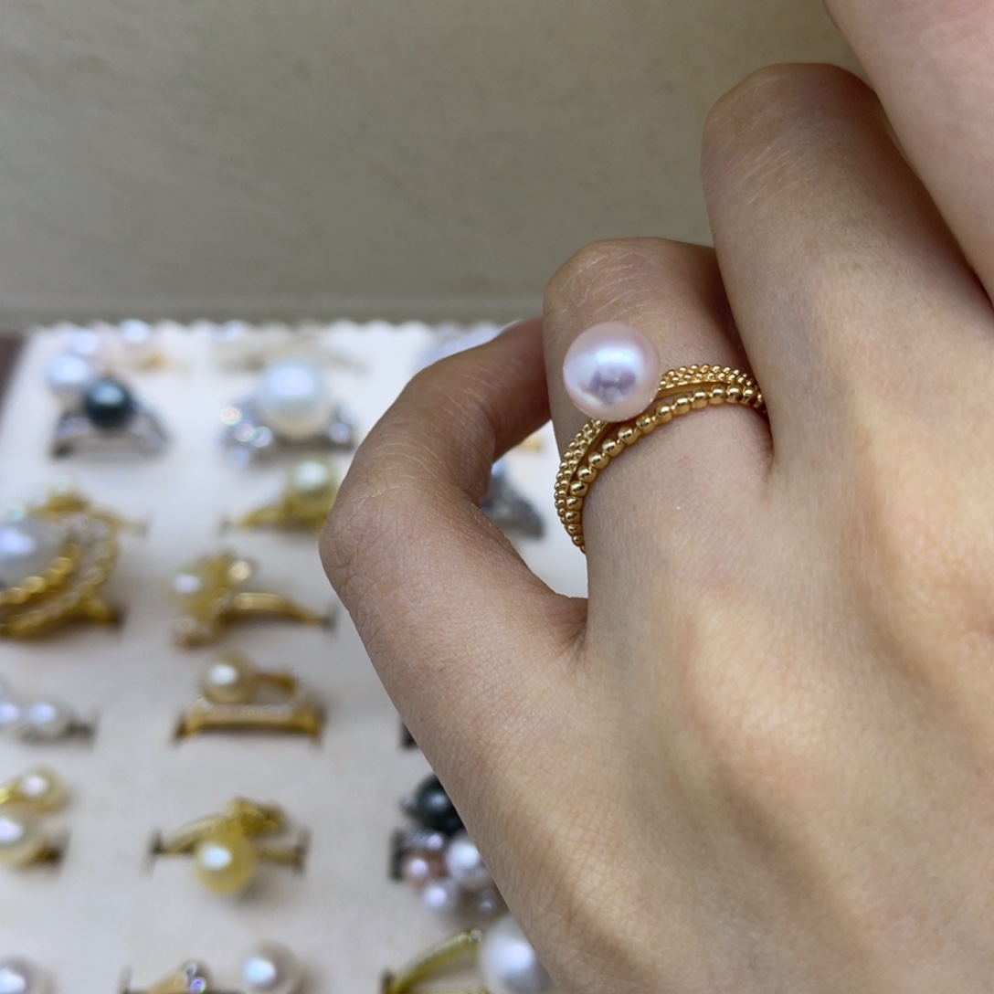 海水珍珠戒指银S925镶嵌