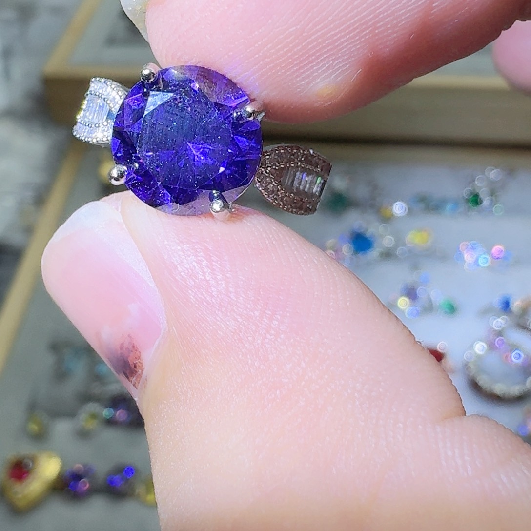 托帕石戒指银S925镶嵌