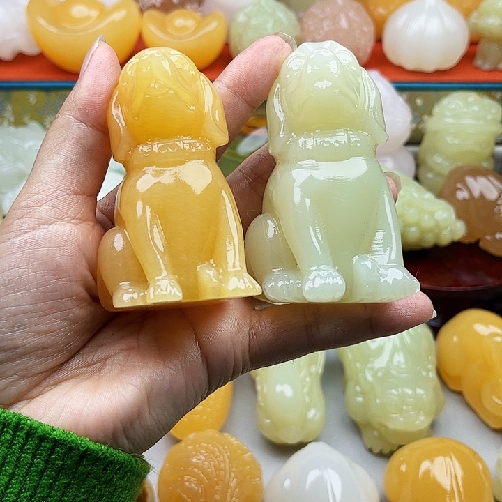 ****?石材旺财手把摆件