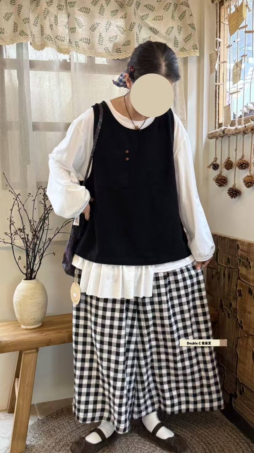 CHAI#98031#复古扣马甲 FL