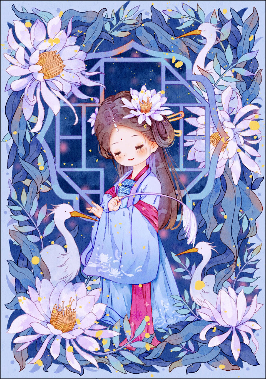 珺禾&二十四节气姑白鹭一昙花70*95金丝布大格四股线48色（无工具）