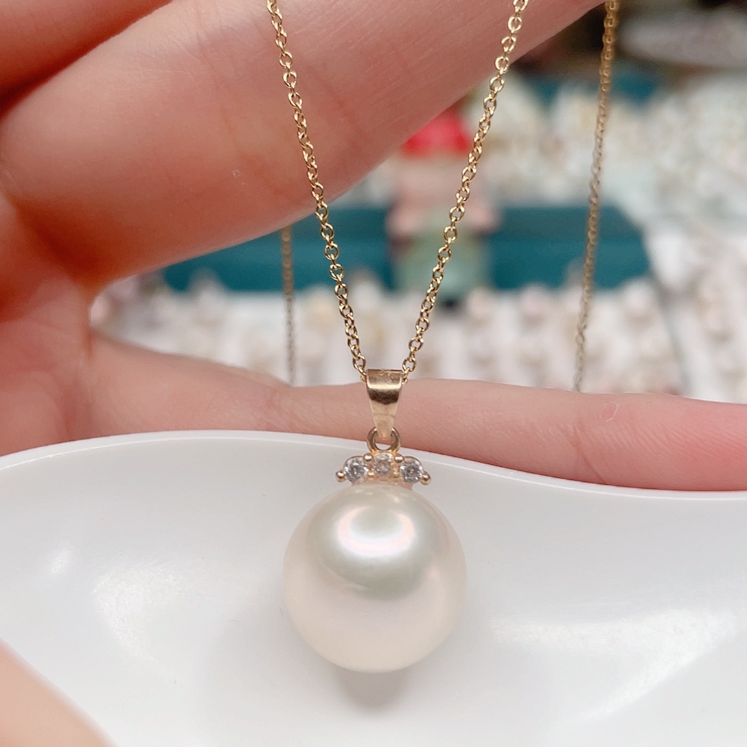 吊坠(不含链)银S925镶嵌淡水珍珠