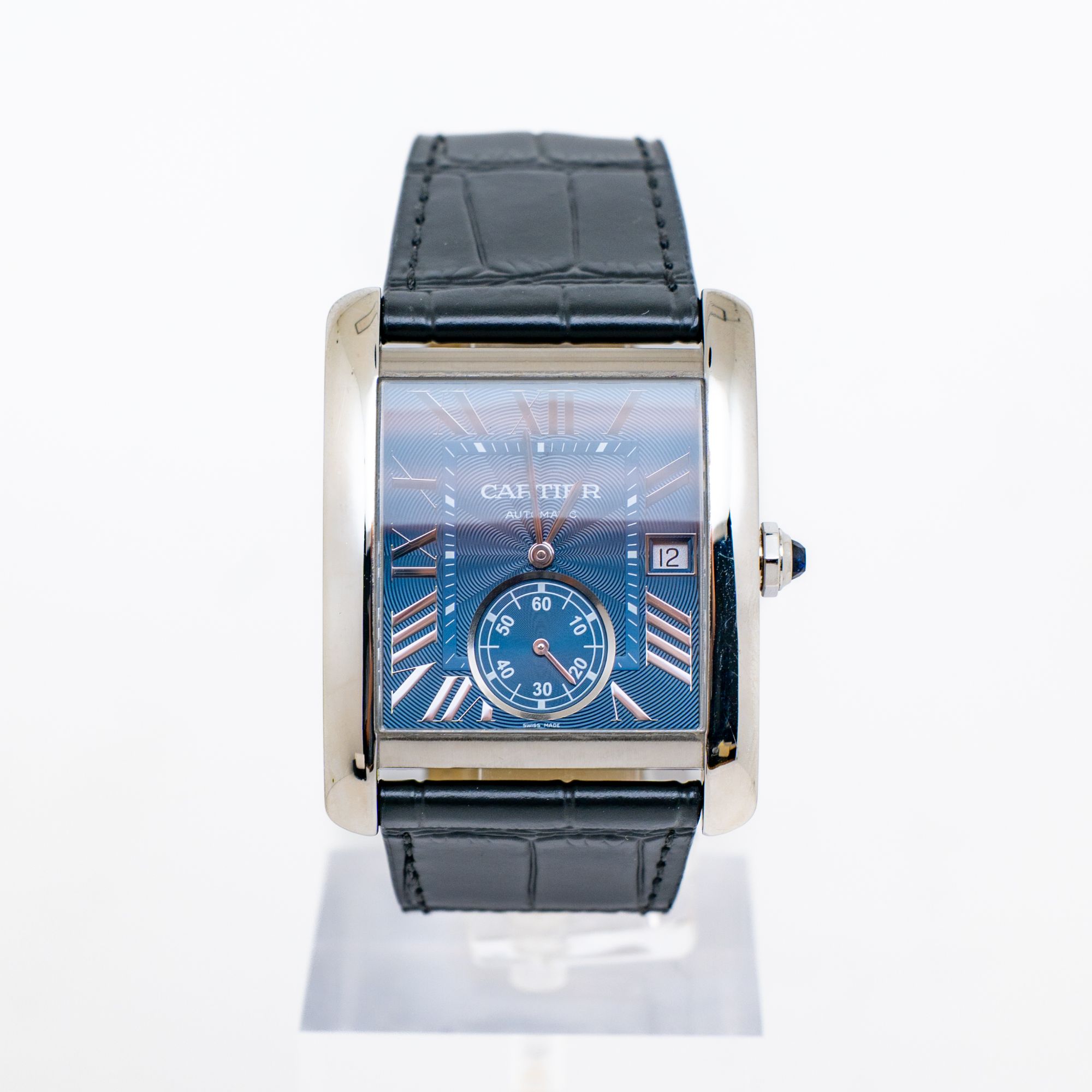 99新 Cartier/卡地亚 坦克系列 WSTA0010 34×44蓝盘 机械 男 20年