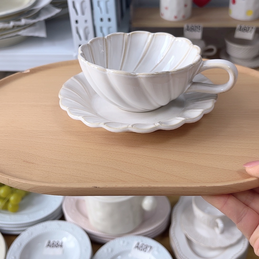 瓷片瑕疵特价陶瓷咖啡杯碟