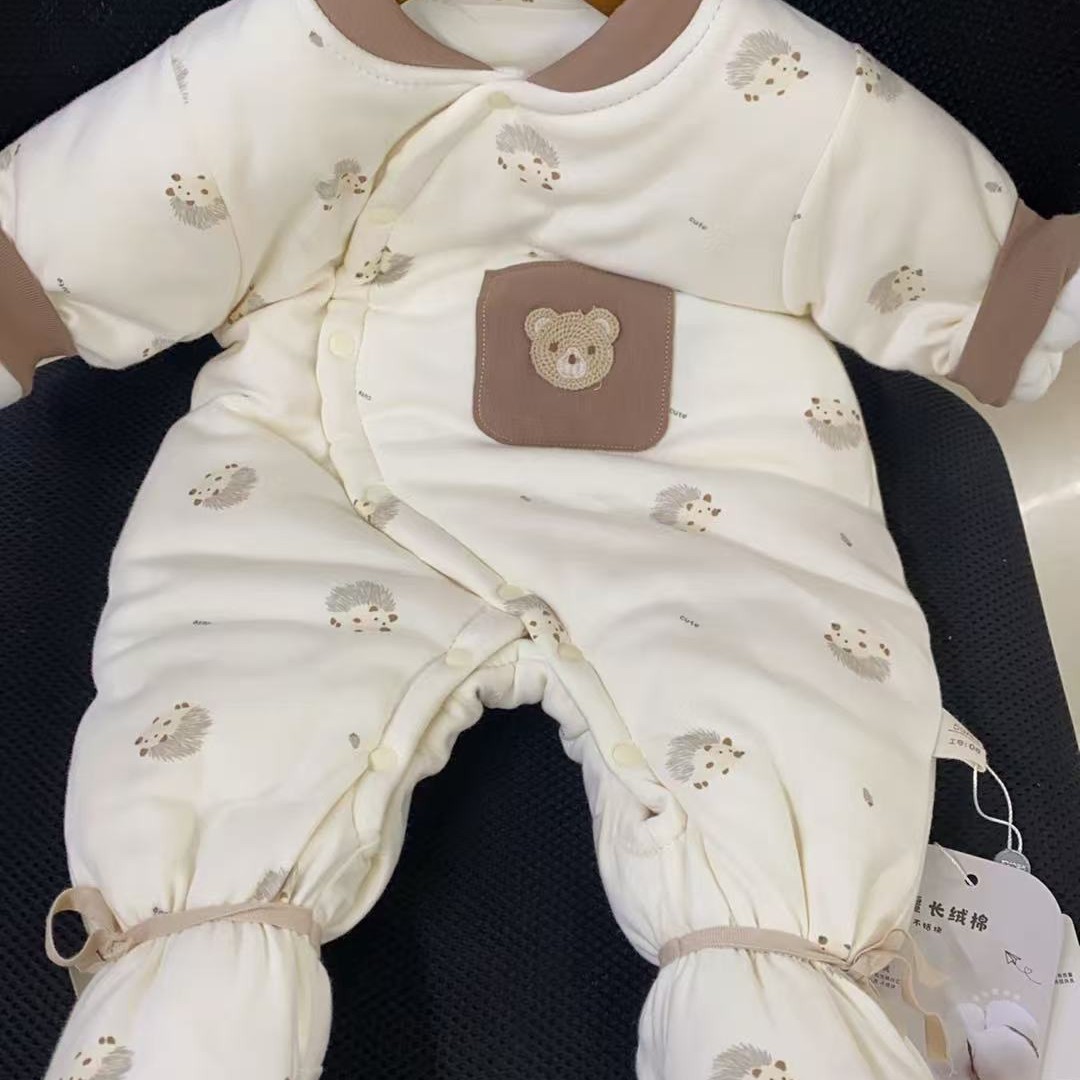 新款400克棉花加厚包脚闭挡连体衣（可机洗）