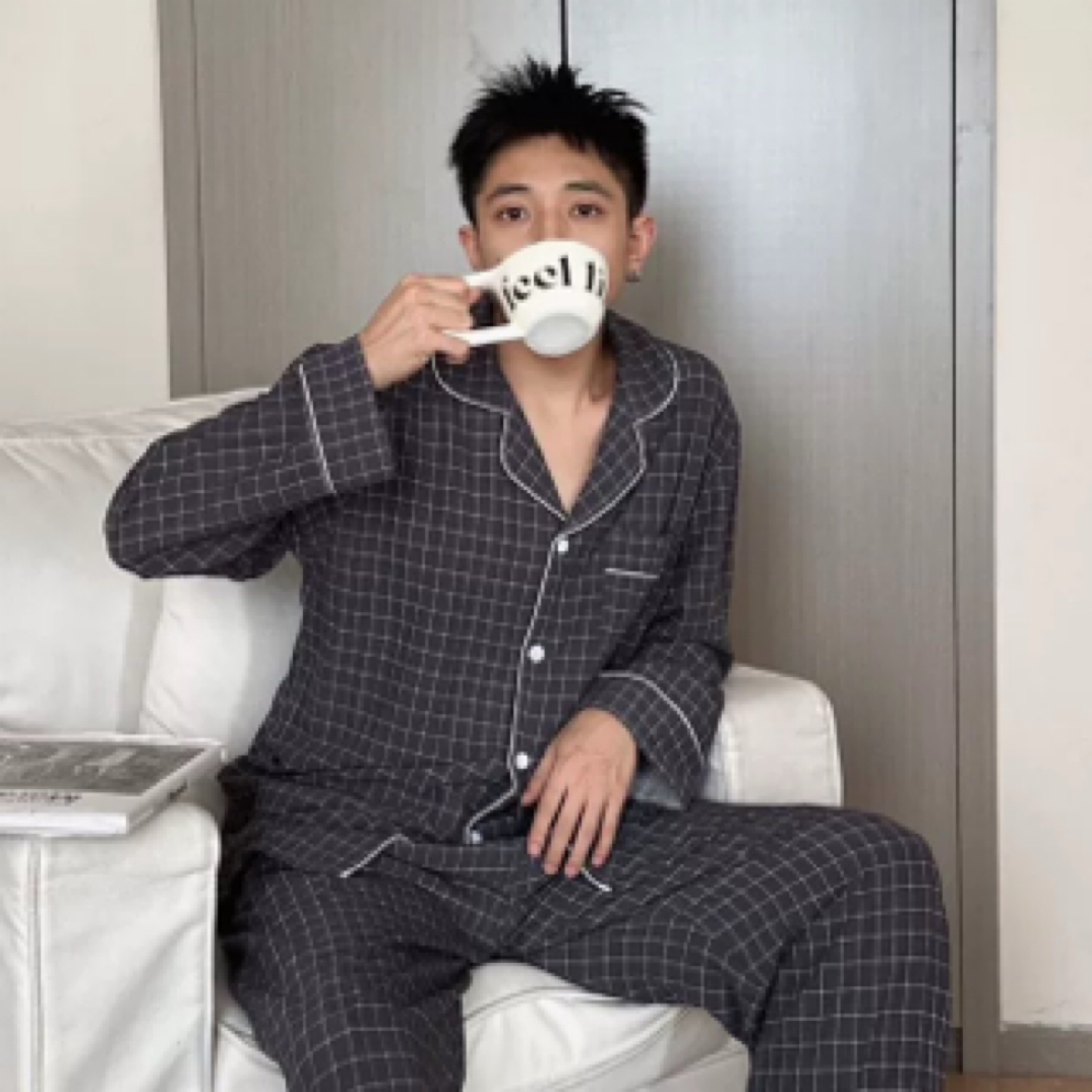 全棉水洗家居服套装微瑕～W013（XL）