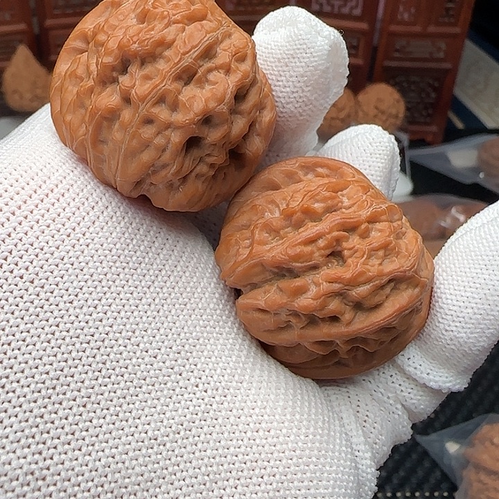 吊坠文玩核桃全品平谷黑马蝴蝶异形37