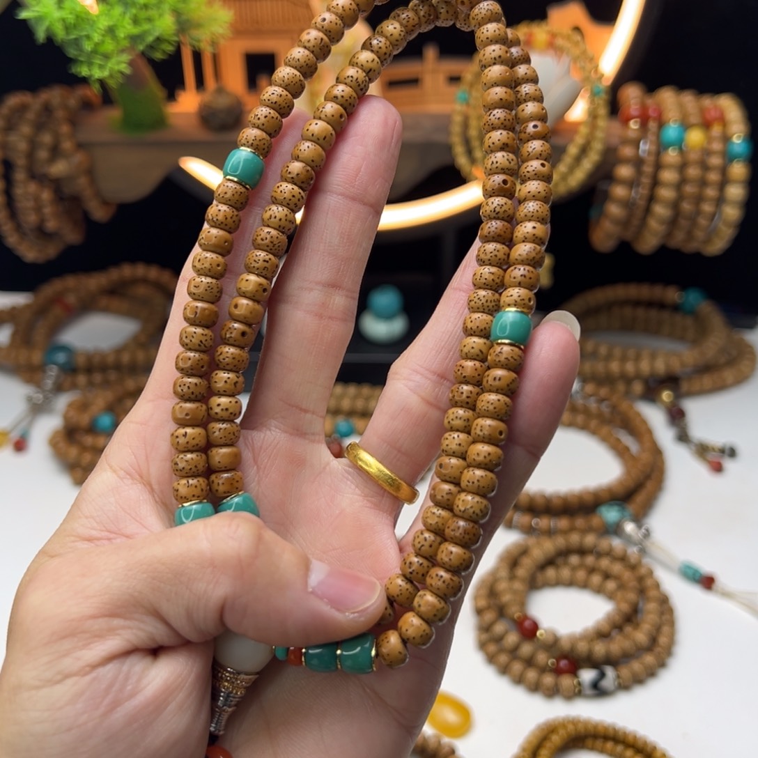 M***a吊坠星月菩提大年份陈籽星月7×5mm素珠166颗