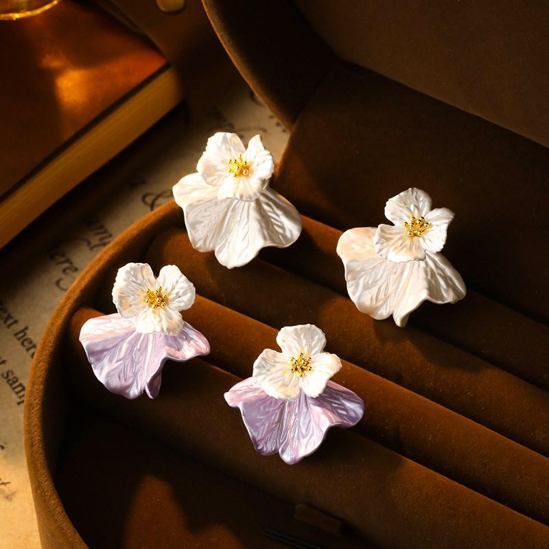 铜合金耳饰 ZHAO S925银针 轻奢法式耳环简约耳钉