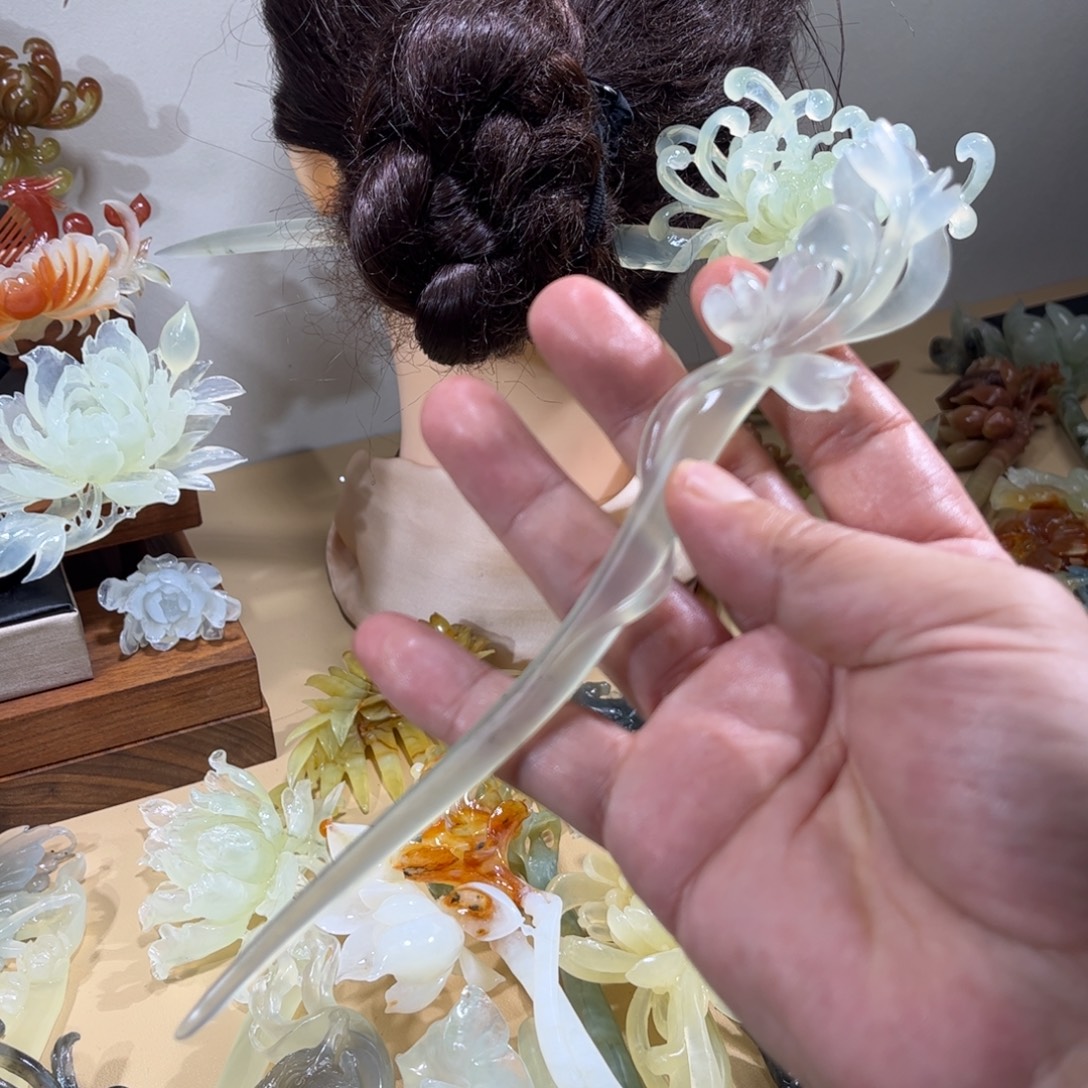 蛇纹石玉未镶嵌发簪