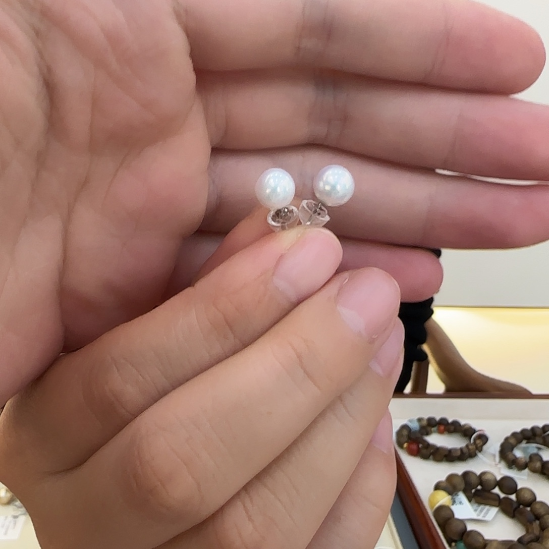 耳饰银S925镶嵌淡水珍珠瑞城｜天然淡水无核珍珠耳饰