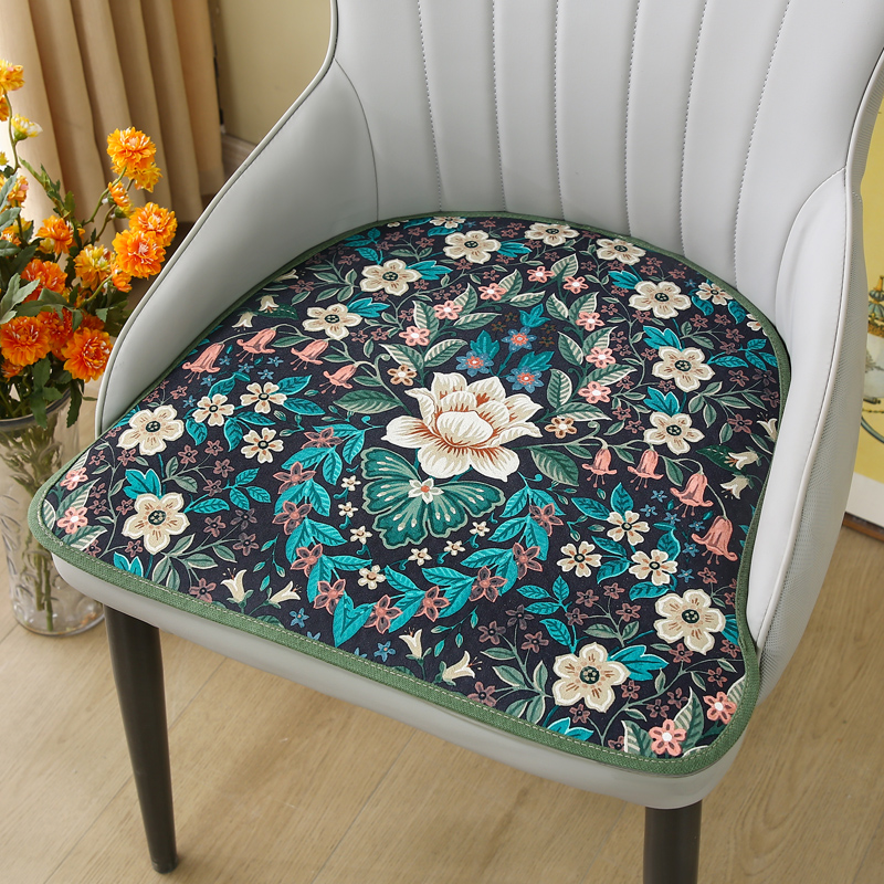 莲花坐垫马蹄形北欧轻奢餐椅垫弧型现代简约美式田园百搭风