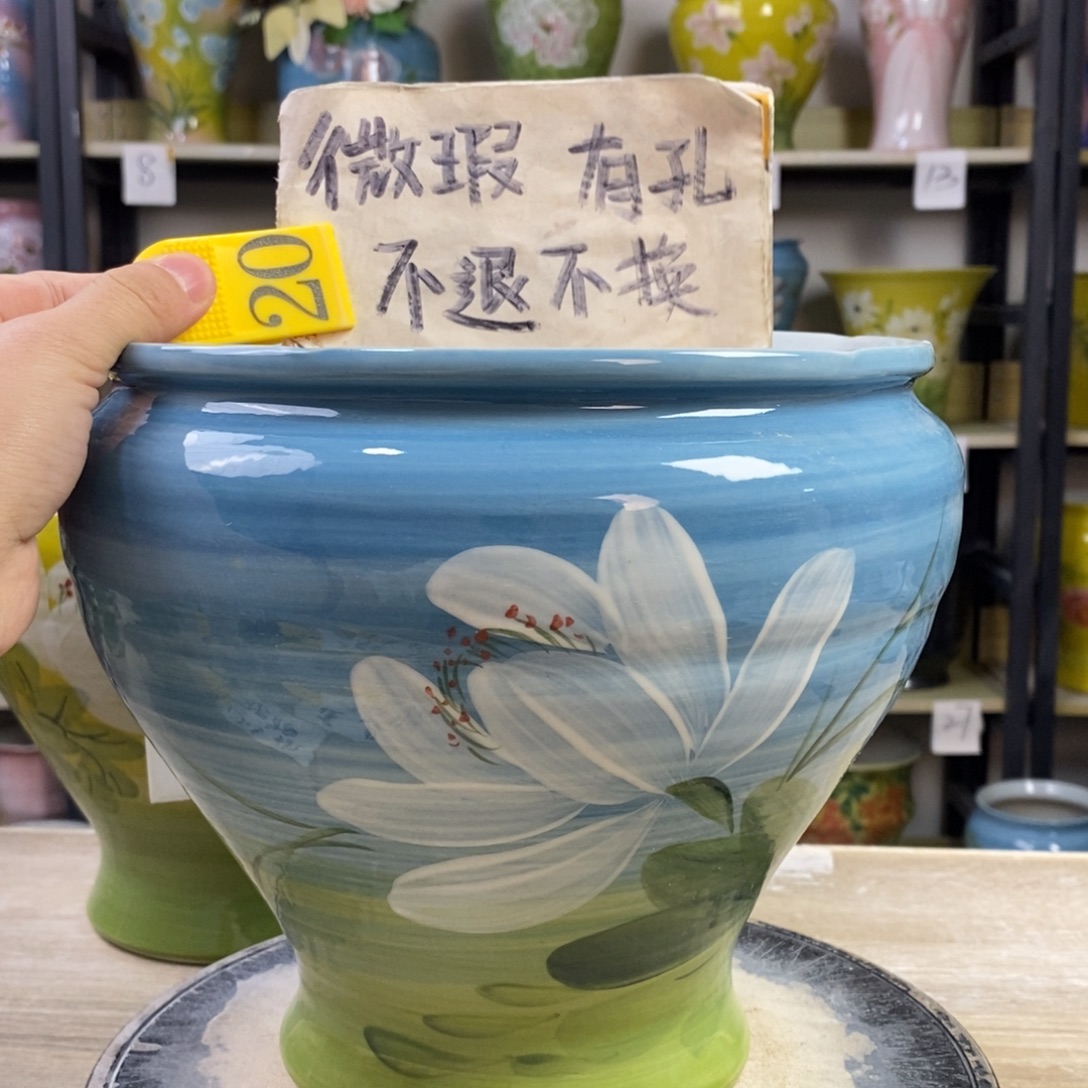 景德镇手工手绘陶瓷花盆