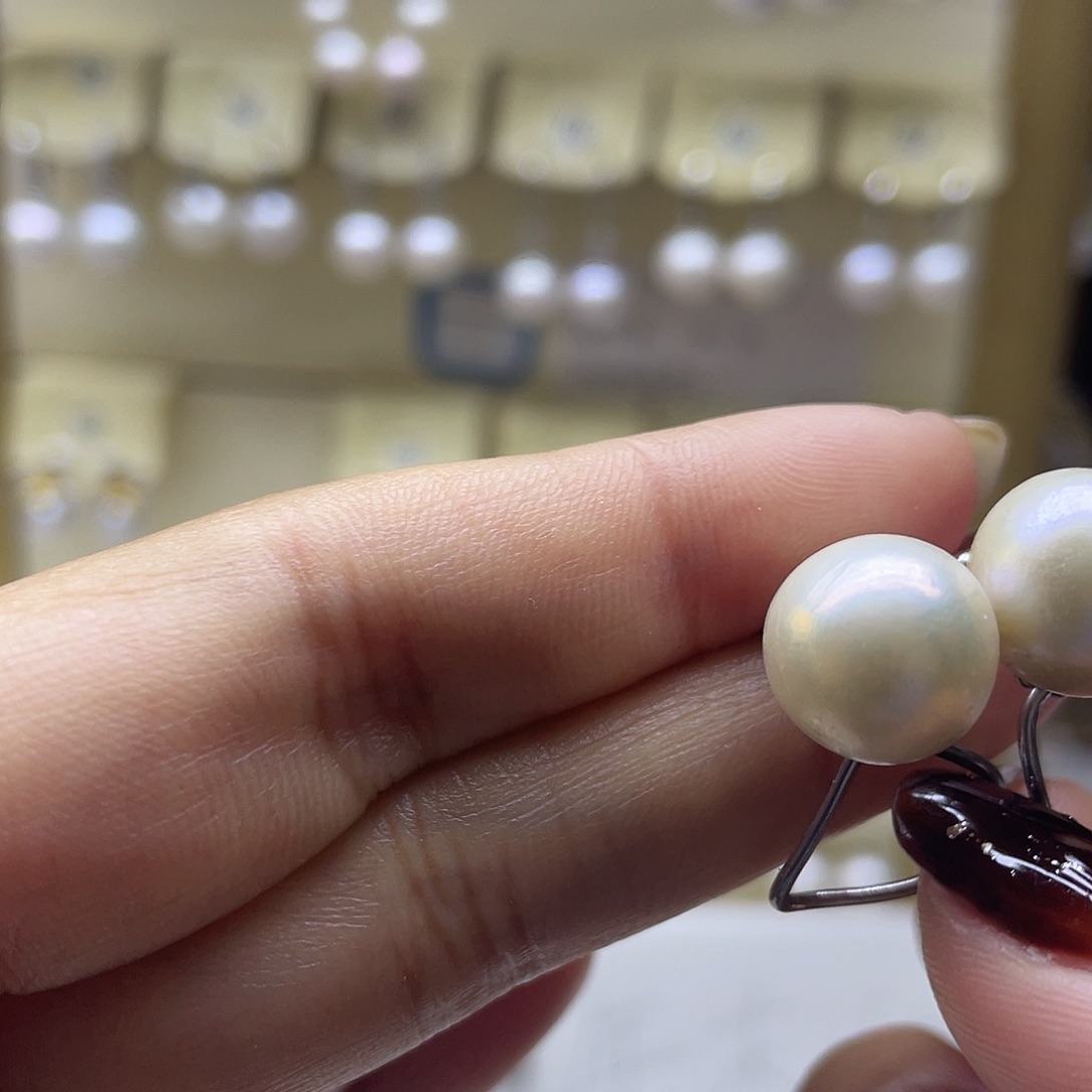 淡水珍珠耳饰银S925镶嵌