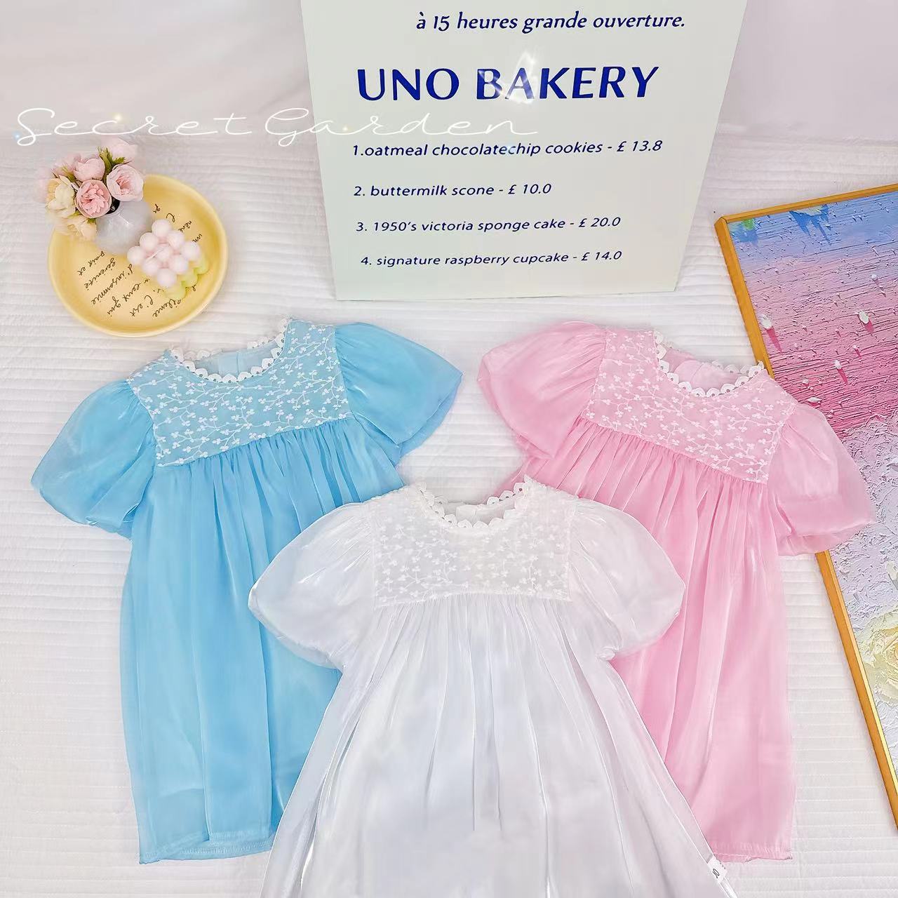 夏款新款女童韩版洋气花边领蓬蓬公主裙.D-C957