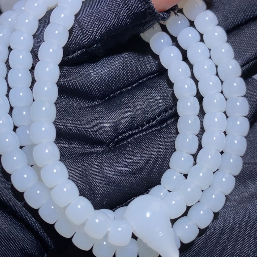 和田玉未镶嵌套链雄****3