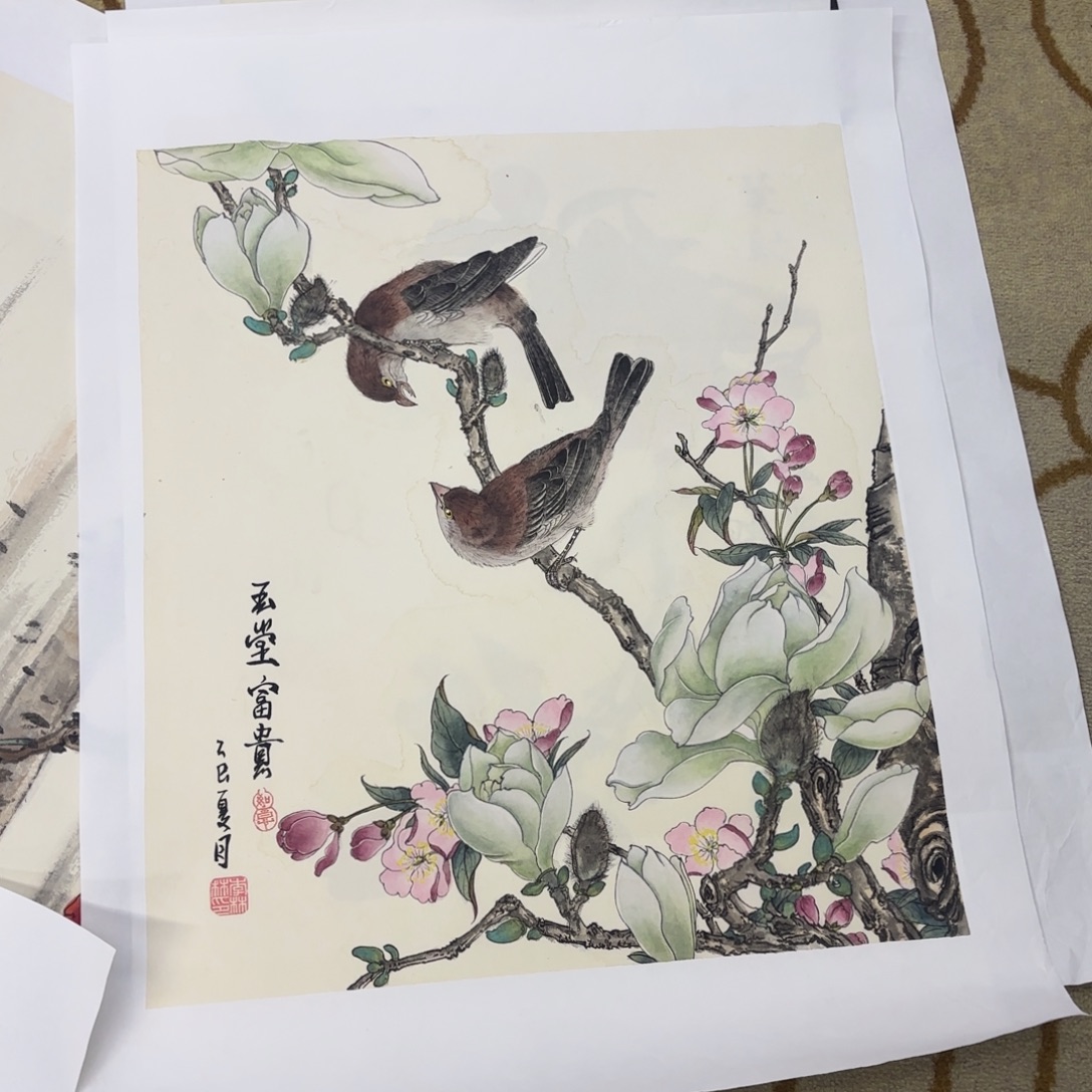 龙***虎国画李林林花鸟作品童