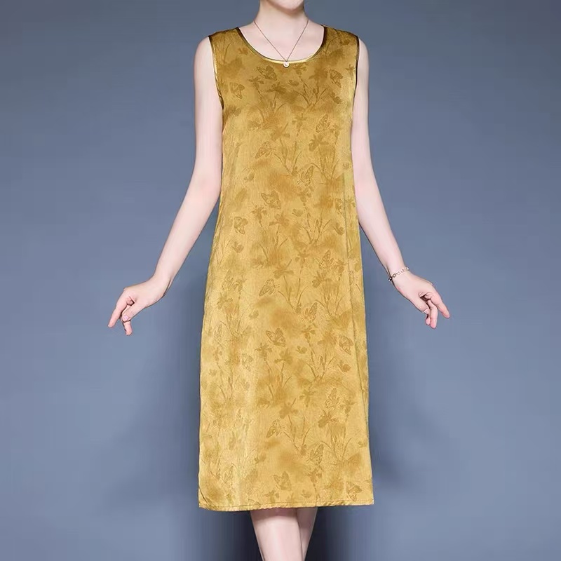 金蝶背心裙 夏季时尚轻奢亲肤透气中长款连衣裙