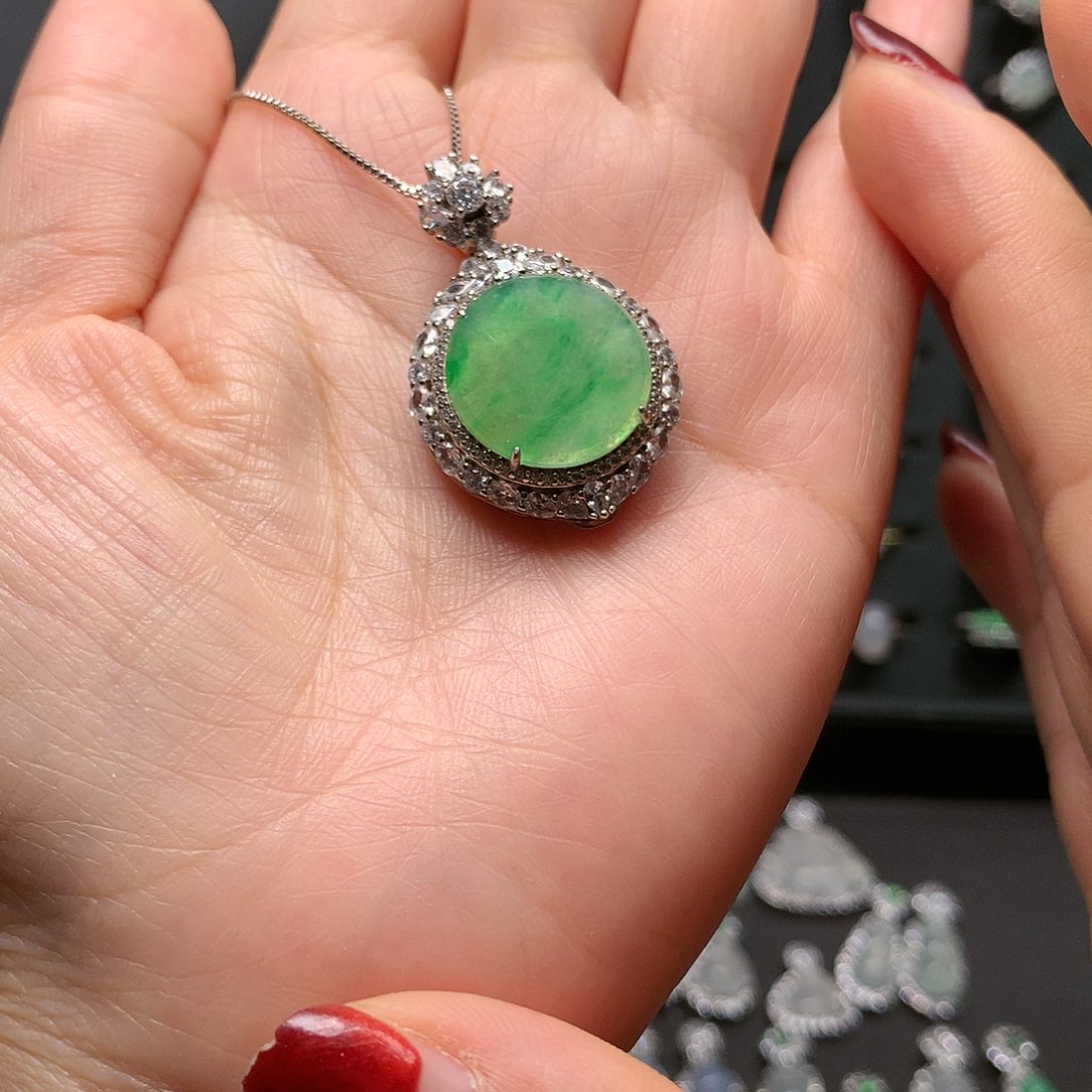 翡翠颈饰银S925镶嵌?****?11111