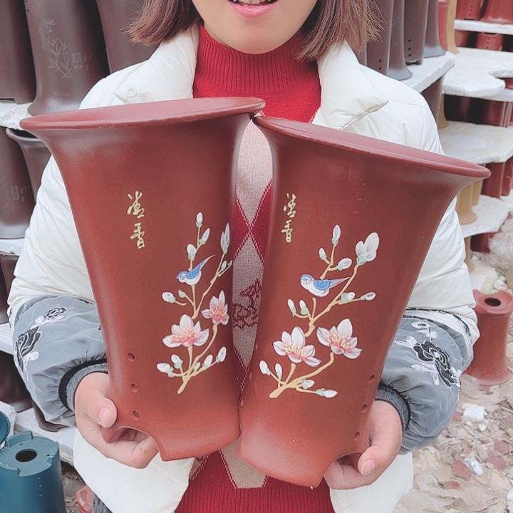 紫砂花盆宜兴紫砂精品花盆 