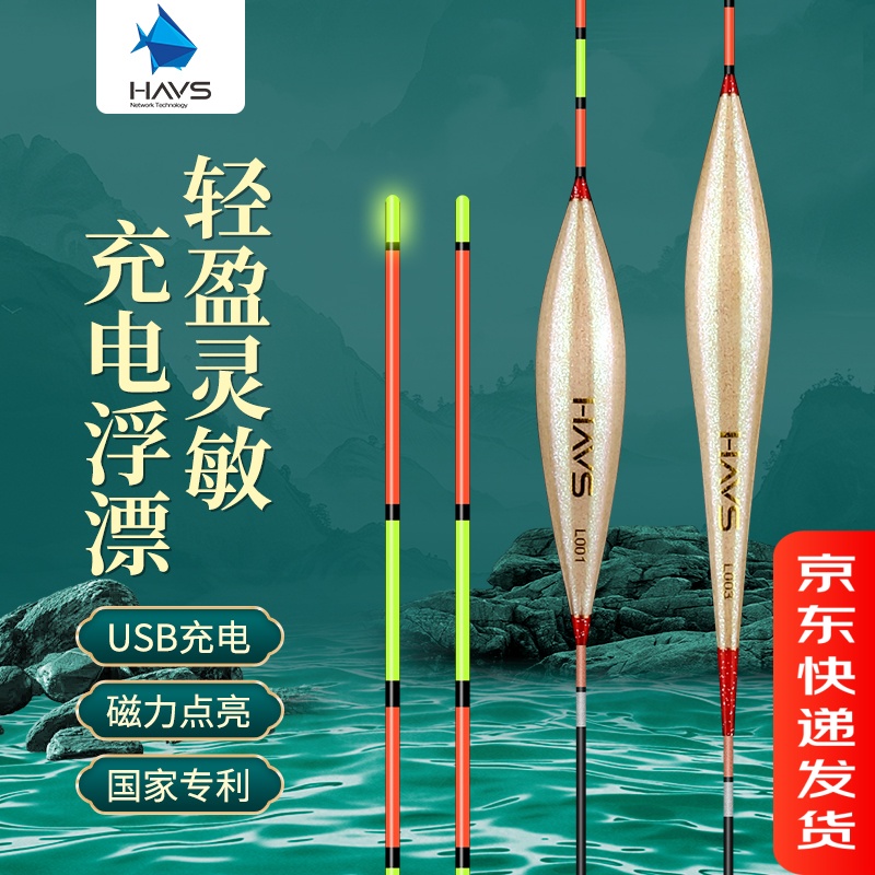 哈维斯一点亮充电浮漂硬尾夜光漂高清晰黑坑高灵敏加长芦苇浮漂