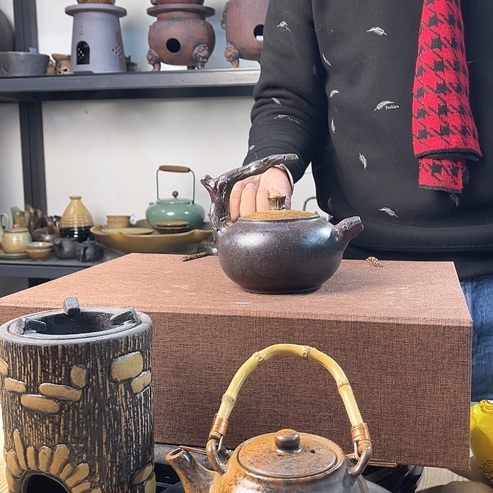 紫泥茶壶紫砂粗陶茶器
