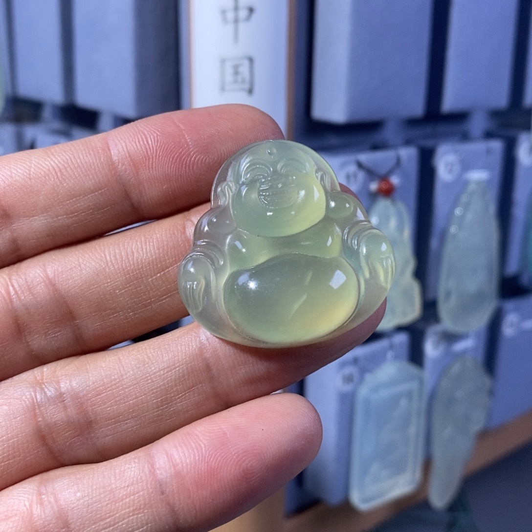 未镶嵌岫玉吊坠百**花