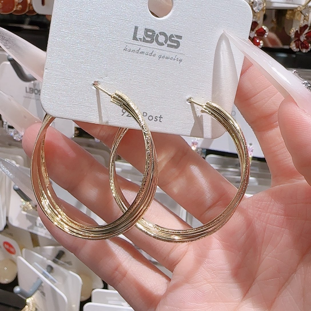 铜合金锆石925银耳环