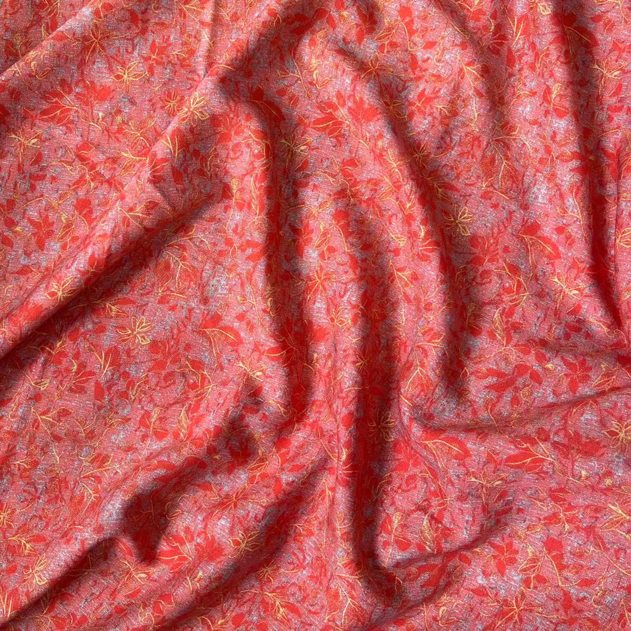 【绒兰】贡缎贵族！带弹力的贡缎棉绸布料 06号  红叶