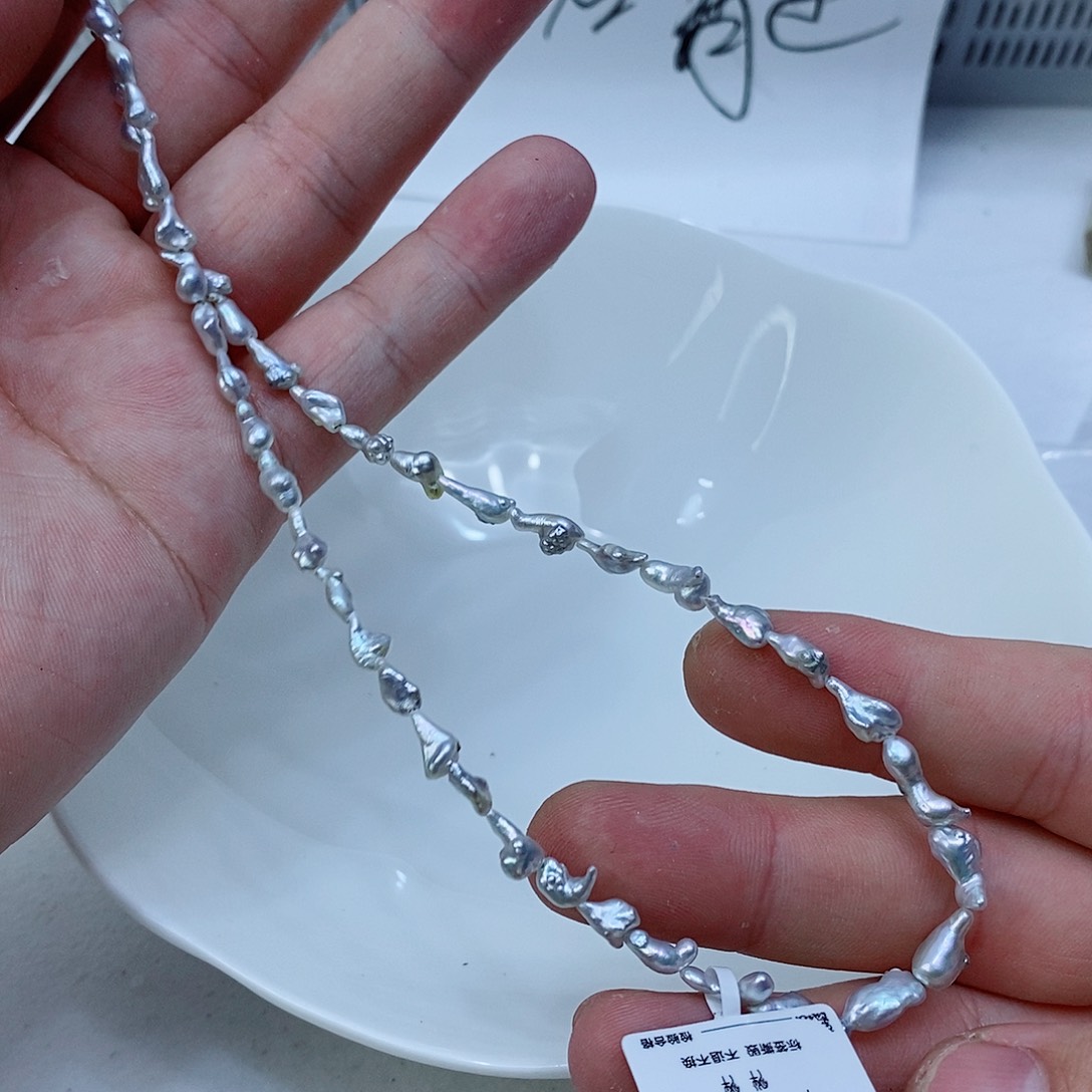 海水珍珠银S925镶嵌颈饰