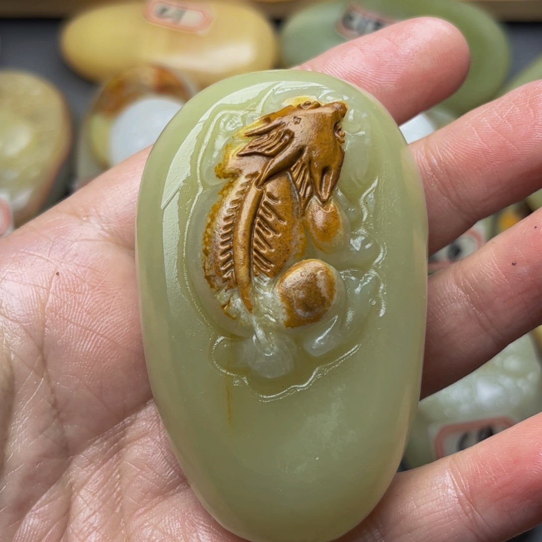 *****石材方解石手把件貔貅