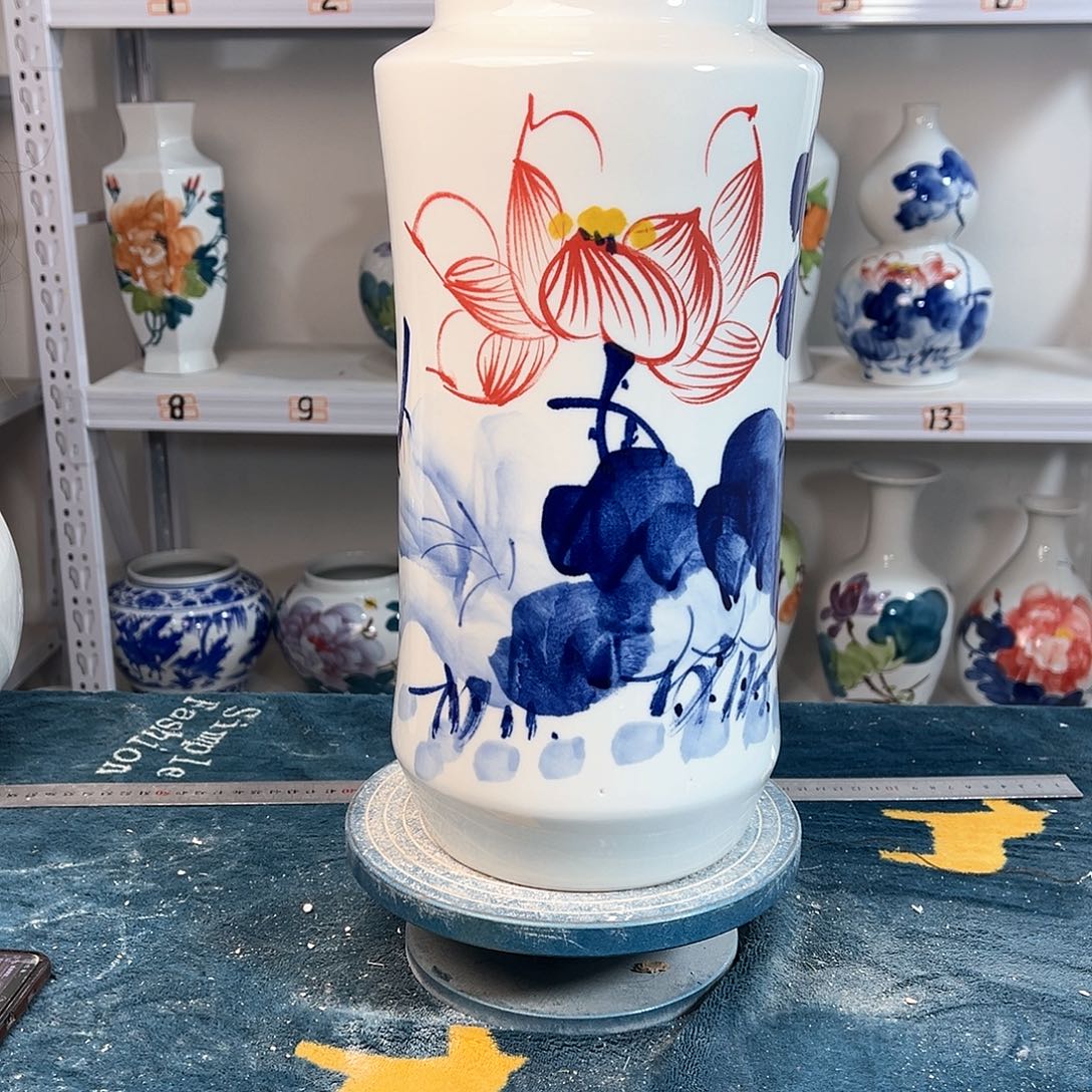 摆件景德镇陶瓷书荷花