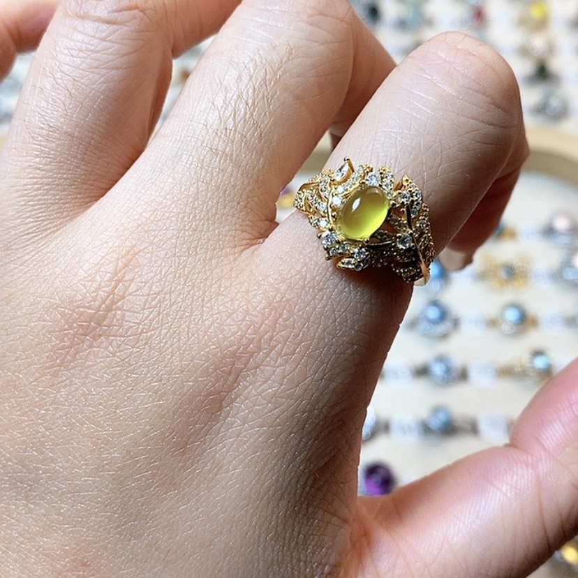 【闪购商品】岫玉戒指银S925镶嵌新疆西藏不包邮