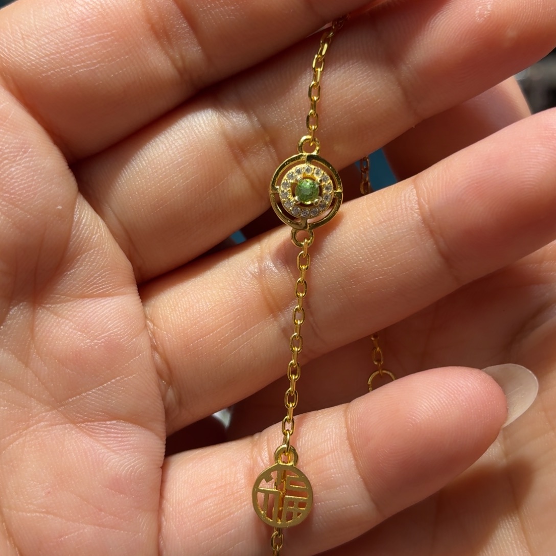 银S925镶嵌石榴石（沙弗莱）手链