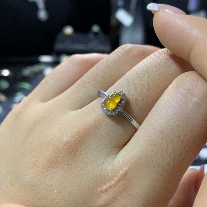 翡翠银S925镶嵌戒指