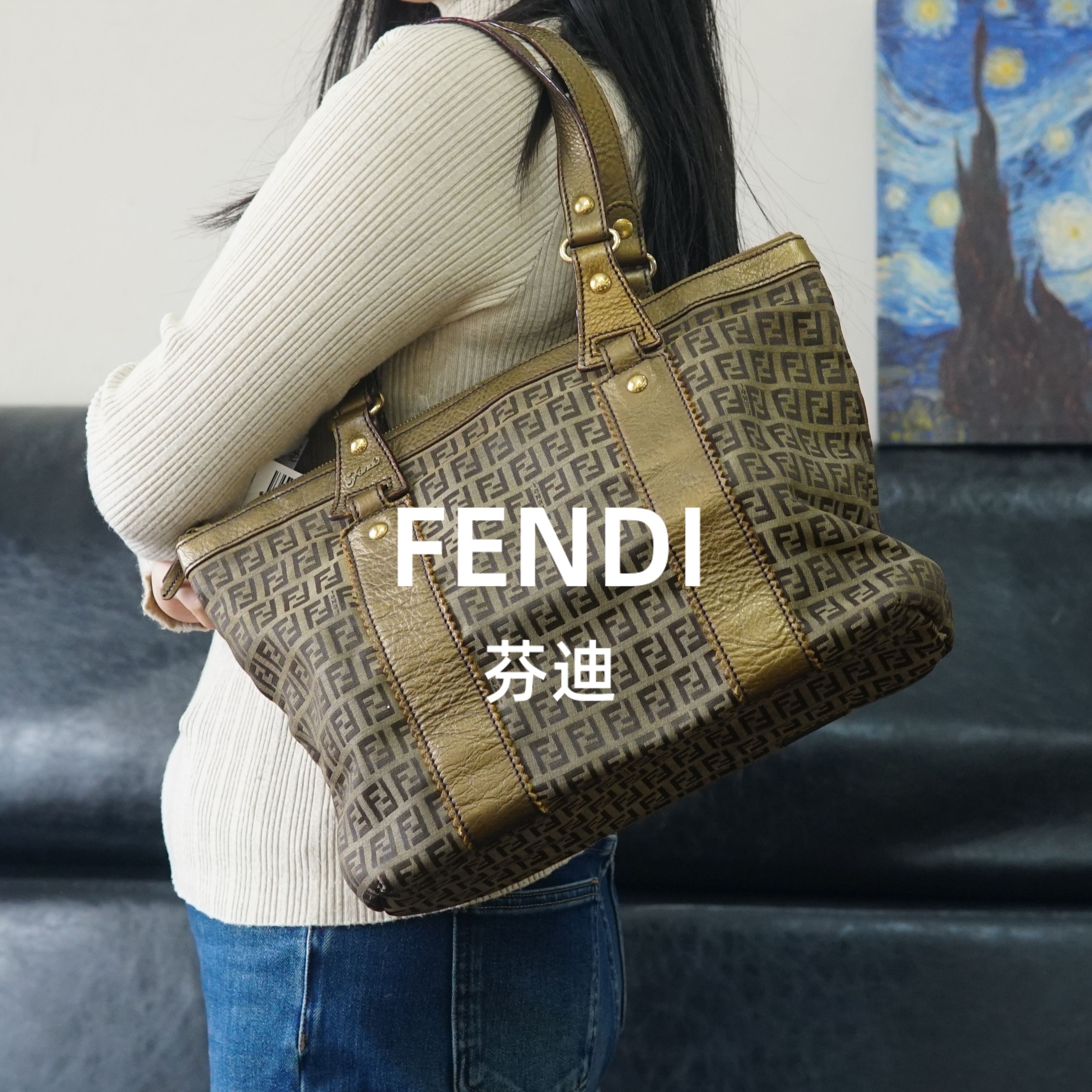 95新 FENDI/芬迪 老花单肩包/FYKH12703508/3508