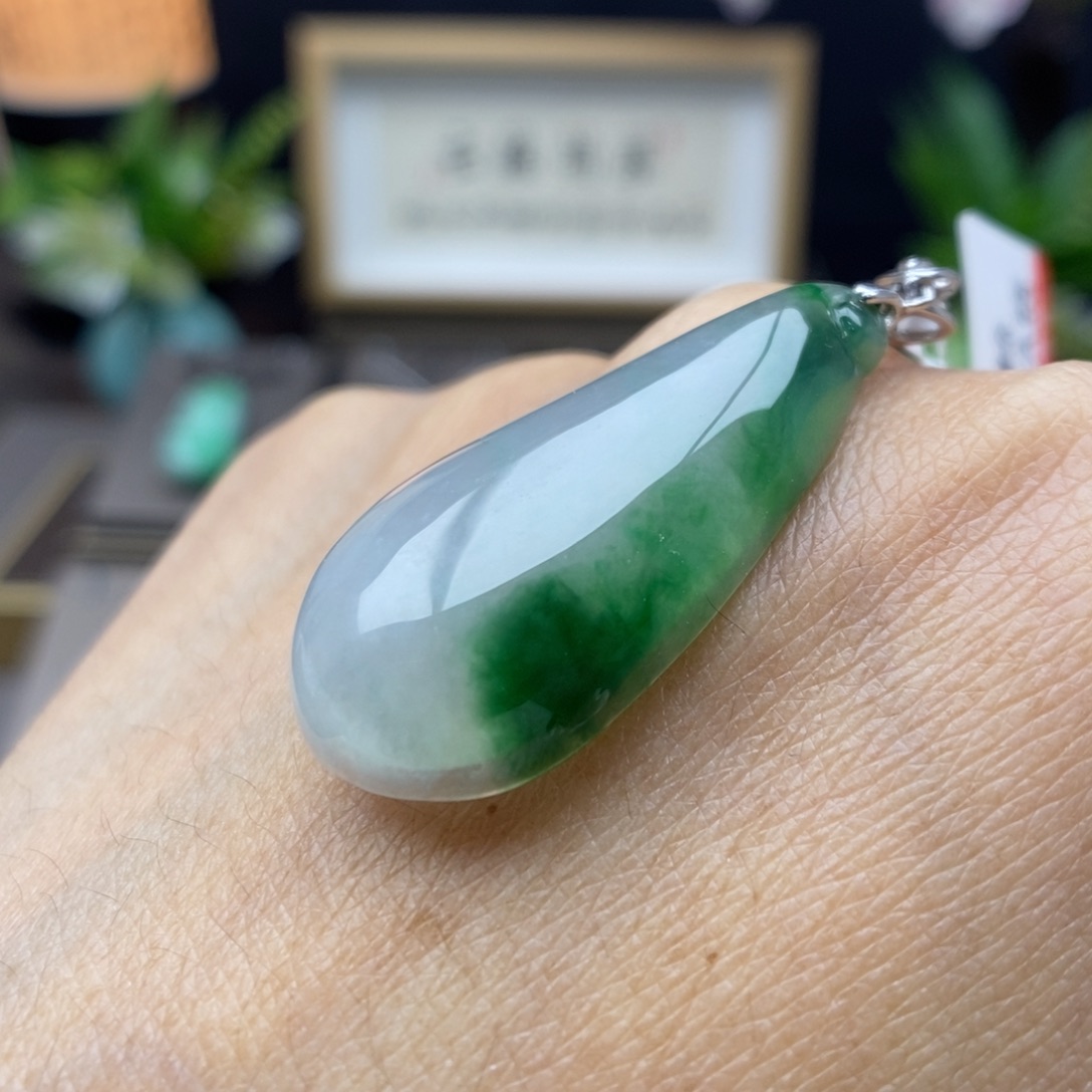 翡翠银S925镶嵌颈饰吊坠54