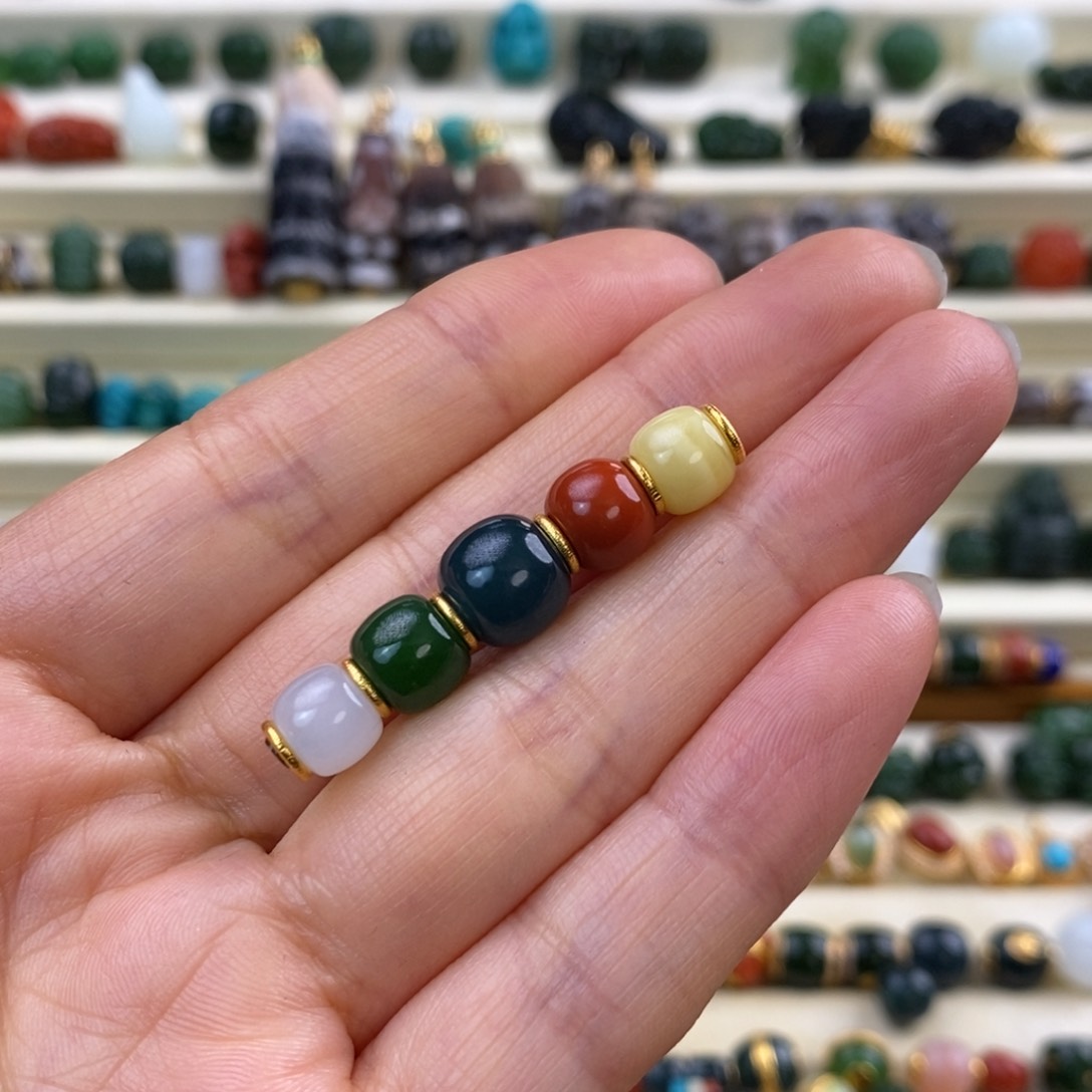 翡翠颈饰18K金镶嵌禧*子