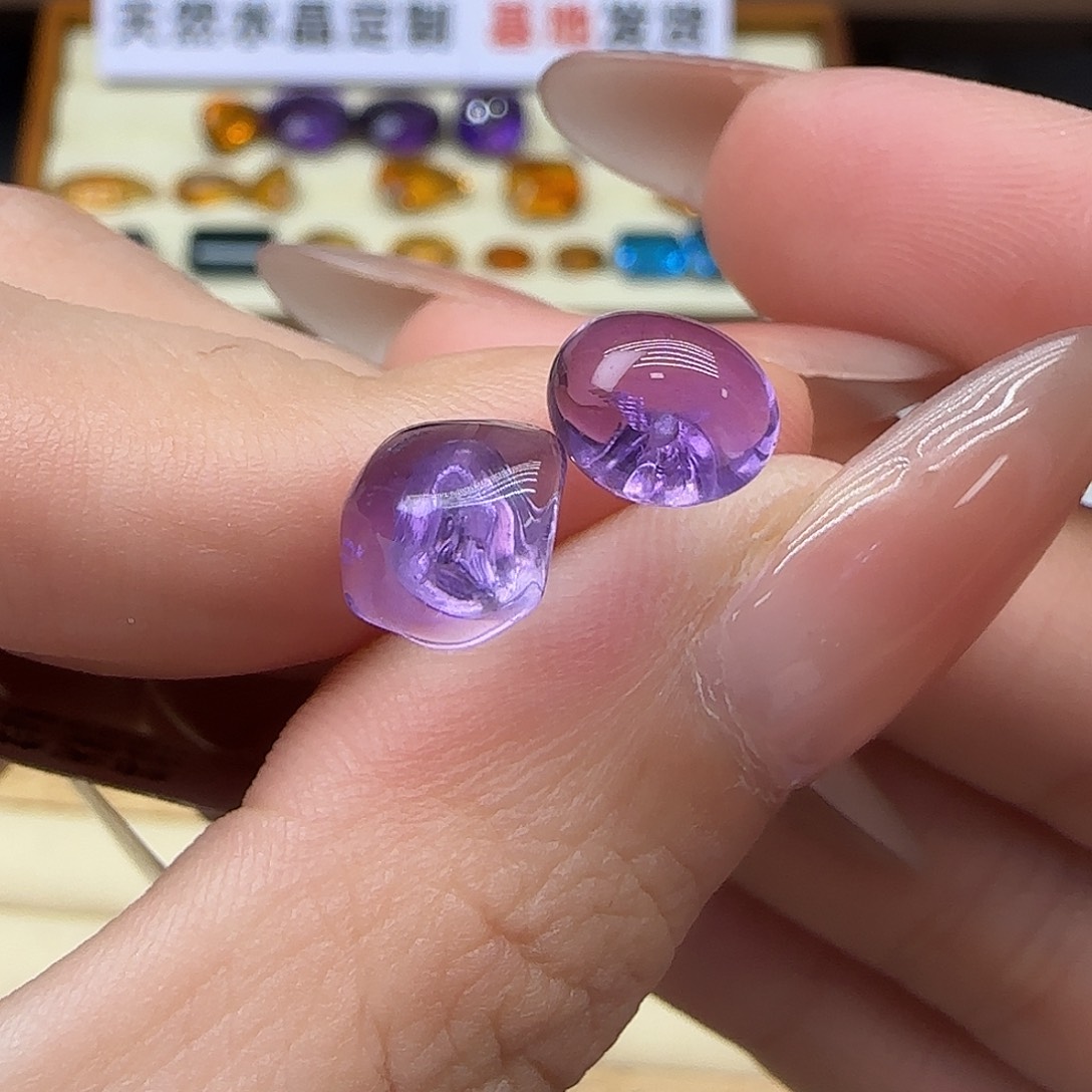 水晶银S925镶嵌珠宝半成品一对耳钉925银