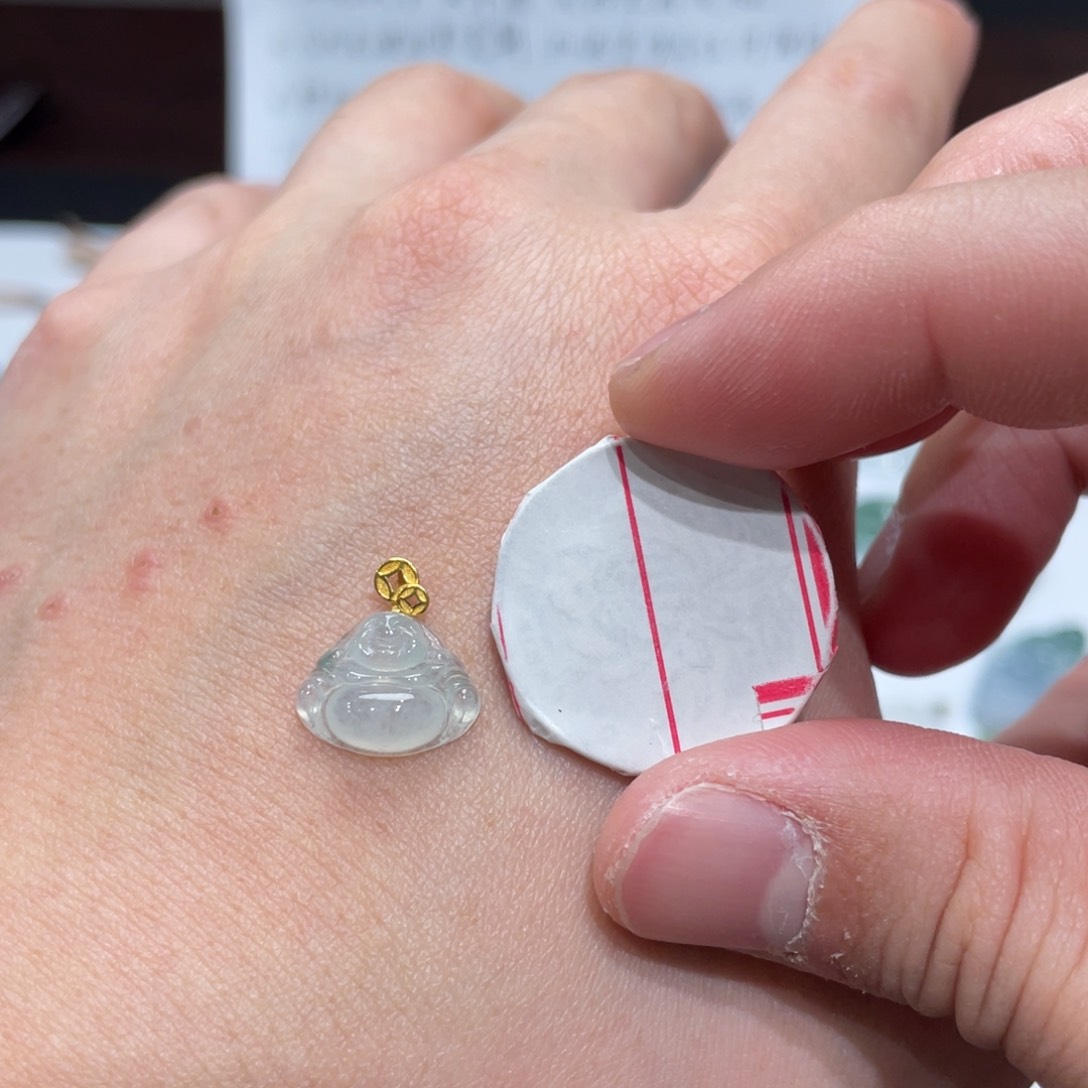 翡翠颈饰18K金镶嵌拍一发一