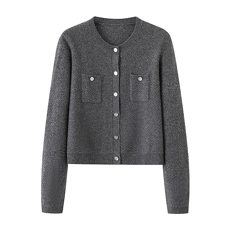 MM商场同款2025秋冬新款时尚气质百搭修身小香风针织衫开衫女403C