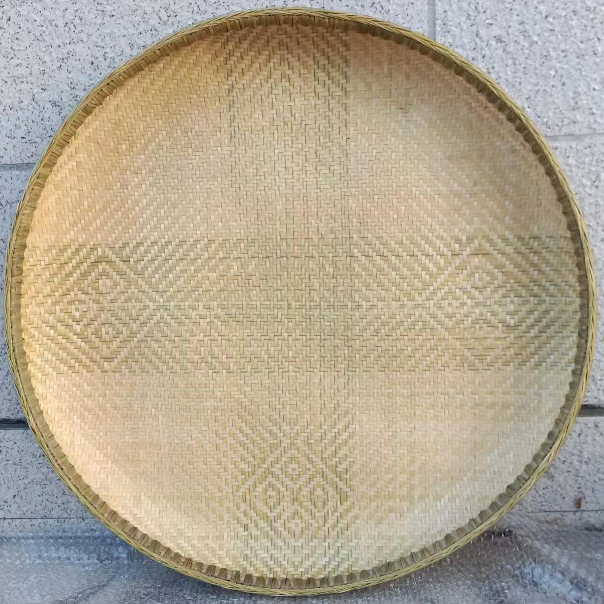 纯手工竹制一青三黄精编簸箕
