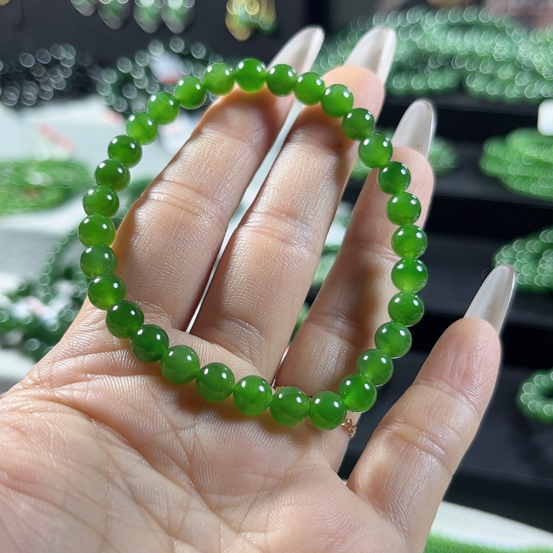 和田玉（碧玉）手链未镶嵌6