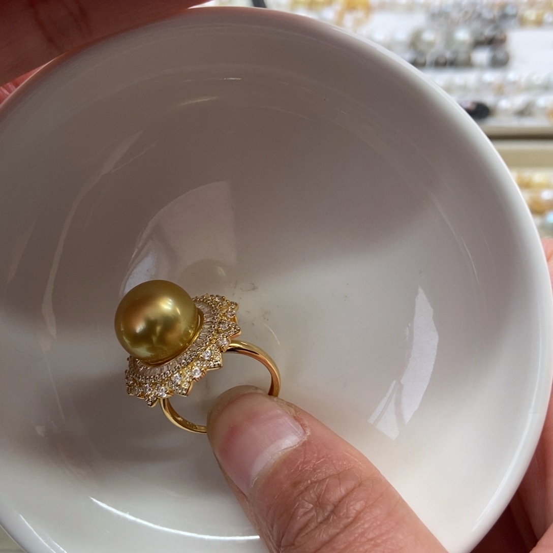 海水珍珠戒指银S925镶嵌